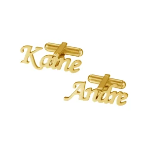 Custom Name Cufflinks Personalized Men Shirt Cuff Links Customized Logo Letter Gold Plated Stainless Steel Cufflinks