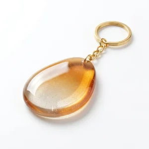 Custom Nature Gradient Amber Stream Acrylic Keychain Caramel Brown Liquid Effect Epoxy Domed Nature Charm UV Printed