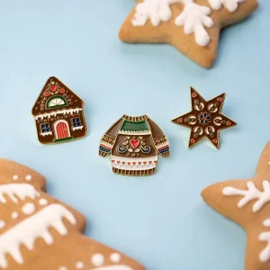 Custom New Christmas Zinc Alloy Gold Silver Bronze Plated Snowman Fashion Jewelry Gift Brooch Pin Butterfly Clutch