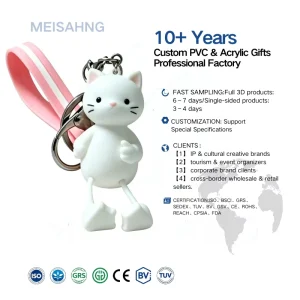 Custom PVC Carabiner Keychains with UV Printing Anime Cartoon Design Lightweight Handmade Custom Shape Balloon Fashionable