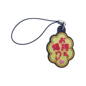 Custom PVC Fashionable Waterproof Mobile Phone Lanyard Soft Plastic Charm Animal Prints Keychain Decorative Mobile