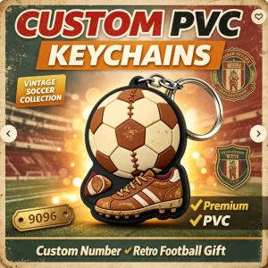 Custom PVC Keychain for Business Branding Corporate Logo Soft Rubber 3D Keyring Promotional Bulk Soccer Boots Keychain