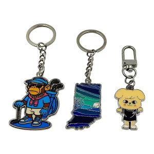 Custom Personalized Painted Enamel 2d 3d Keychain Alloy Metal Keyring Fashion Promotional Business Gifts Carabiners Key Holder