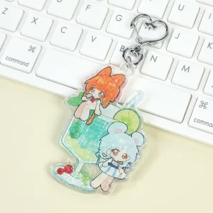 Custom Printed Acrylic Charms Key Chain Cartoon Anime Acrylic Keychain Pin Stand Transparent Epoxy Acrylic Keyring