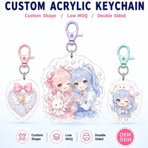 Custom Printed Acrylic Keychain Clear Charms Low MOQ Pop Up Store Supply