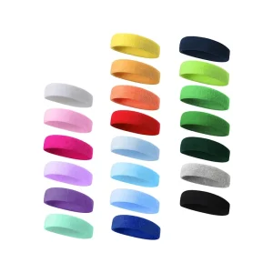 Custom Printed Logo Elastic Silk Cotton Polyester Yoga Running Basketball Sport Headband Sweatband for Men