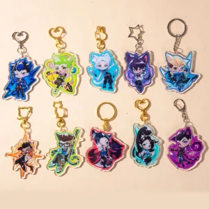 Custom Printed Logo Epoxy Resin Cartoon Acrylic Anime Charms Keychains