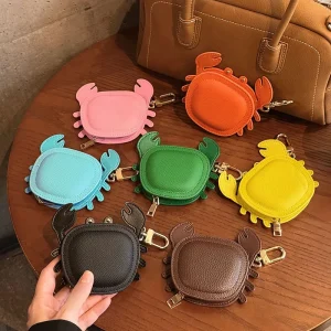 Custom Promotion Gift PU Leather Mini Crab Bag Charms Kit Keychain Accessories For Bags
