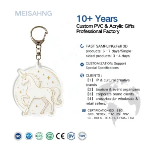 Custom Promotional Acrylic Keychain Custom Logo Brand Design Cartoon Character Acrylic Pendant Bulk Order Support OEM ODM