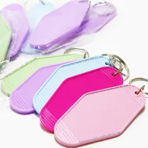 Custom Promotional Plastic Retro Vintage Blank Motel Hotel Keychains