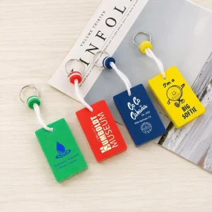 Custom Pu Foam Keyring Customized Company logo EVA Foam Key Ring Anti lost Neoprene Floating Keychains