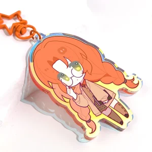 Custom Rainbow Acrylic Keychain Iridescent Clear Transparent Keyring Double Sided Printing Personalized Gift