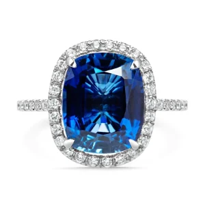 Custom Real 925 Sterling Silver Crystal Big Diamond Women Fashion Promise Eternity Wedding Ring
