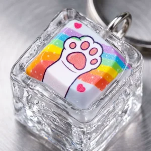 Custom Realistic Ice Cube Resin Keychain UV Printed Logo Kawaii Summer Gift Vendor Factory Supplier