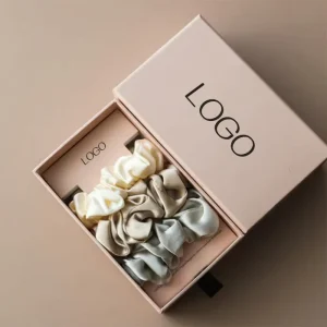 Custom Satin Silk Elastic Hair Bands Manufacturers Packaging Bulk Designer 100% Silk Hair Scrunchie 2 Cm