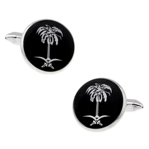 Custom Saudi Arabia Print Logo or Emboss Metal Cufflinks for Clothes
