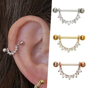 Custom Sexy Ladies Body Jewelry Stainless Steel Boobs Dangle Nipple Rings Helix Ear Studs Breast Piercing Jewelry for Women