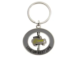 Custom Shaped Spinning Zinc Alloy Keychain With Custom Soft Enamel Logo Metal Key Ring