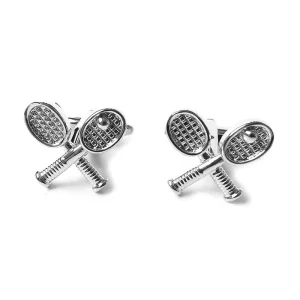 Custom Silver Badminton Racket Cufflinks Set Trendy Wedding Fashion Accessory Gift Suit Tuxedo Shirt Novelty Club