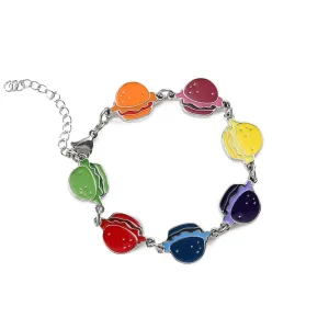 Custom Silver Metal Soft Enamel Name Logo Cute Pendant Charm Fashion Bracelets Bangles Charm Bracelets Gift Box