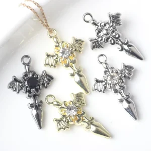 Custom Simple Alloy Zircon Inlaid Cross Pendant Design Charms Pendant Jewelry Accessories Necklace Pendant Jewelry