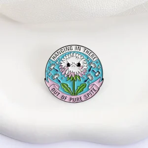 Custom Slogan Flower Soft Enamel Pin Personalized Quote Dandelion Metal Lapel Brooch Promotional Funny Gift Badge