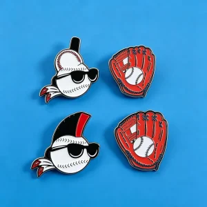 Custom Soft Hard Enamel Pins Retro Punk Sports Baseball Metal Brooches Design Lapel Pin Accessories