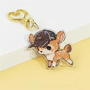 Custom Spinning Acrylic Keychain UV Printed Rotating Glitter Epoxy Acrylic Phone Charm with Anime Make Spinner