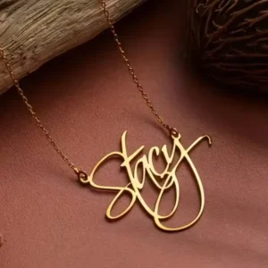 Custom Stainless Steel Gold Plated Girl Name Pendant Letter Necklace Personalized Fashion Link Chain Jewelry Women