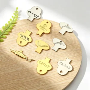 Custom Sturgeon Emblem Metal Caviar Can Opener Tin Key Restaurant Metal Accessory Tool Portable Keychain Bottle Opener