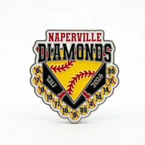 Custom Team Fashion Logo No Minimum Metal Brooch Baseball Season Sports Glitter Soft Enamel Club Hat Pins Badges