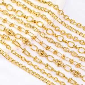 Custom Waterproof Sweatproof Stainless Steel Women’s Chain Charm Chain 18k Gold Plated Jewelry