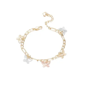 Custom Women’s 14K Gold Plated Butterfly CZ Charm Bracelet Fashion Accessory
