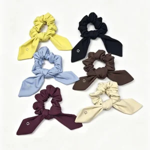 Custom Women’s Sports Yoga Hair Scrunchie Bow Hair TiesFabric Hairbands Women’s Sports Hair Accessories