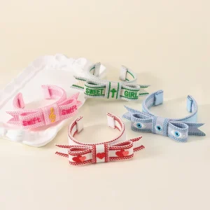 Custom Woven Friendship Cuff Bracelets Customized Logo with Personalized Design Bow for Event Specific Requirements