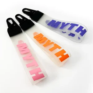 Custom Wrist Strap Leather Keychain Clear PVC Rubber Lanyard Keychain