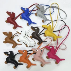 Custom Zinc Alloy Cute Dog PU Leather Keychain Bag Charm Pendant Car Keyring Luxury Eco Friendly Durable High Quality