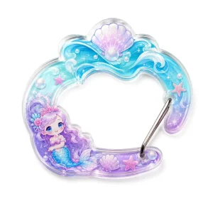 Custom designed Acrylic Carabiner Hooks UV printed Custom shaped Anime cartoon Acrylic Carabiners