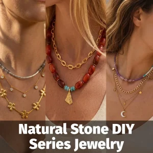 Custom diy jewelry handmade colorful natural stone beaded necklace bracelet summer Bohe Gemstones necklace chains