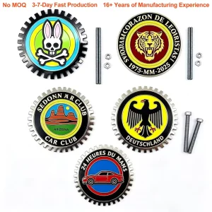 Custom logo Design Metal Car Badge National Day Country Flags for Car Grille Emblems Badges Emblem of Grille Car Stickers Emblem