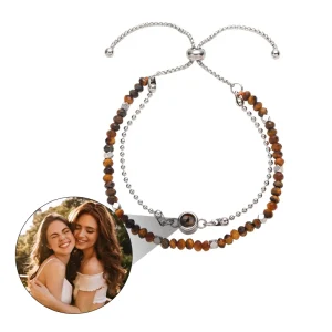 Customisable Beaded Projection Photo Bracelet Charm Fashion Accessory Crystal Bead Bangle Fashion Bracelets Bangles