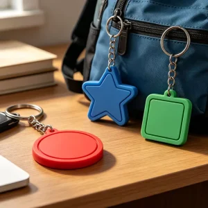 Customizable Double Full 3D UV Printed Lightweight Waterproof Rubber Keychain Personalized 2 Sides Custom Logo
