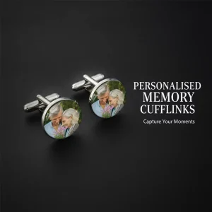 Customizable Double Portrait Round Glass Photo Cufflinks Men’s Shirts Jewelry