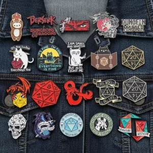 Customizable Enamel Pins Dungeons Dragons Enamel Pins Dragon Dice Dungeon Master Lapel Badges for Tabletop RPG Fans