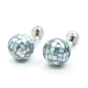 Customizable Fashion Accessory Set Precious Abalone Shell Mother Pearl Stone Cufflinks Tie Clip Wedding Tuxedos Suit