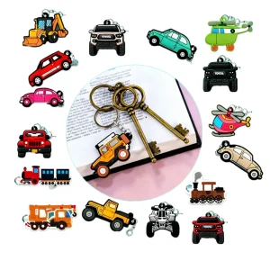 Customizable Fashion Digital Printing Car Logo Keychain Bag Charm