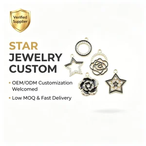 Customizable Filigree Zinc Alloy Pendant Findings with Glittering Zircon for Wedding Handmade Costume Jewelry Making