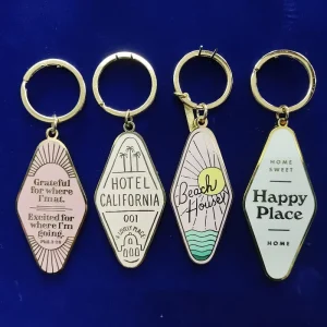 Customizable Hotel Keychains Soft Enamel Brass Metal With Cute Style And Personalized Logo