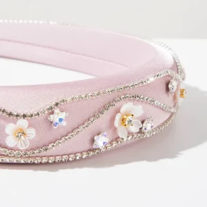 Customizable Pearl Floral Rhinestone Padded Headband Factory Direct Luxury Hair Accessories