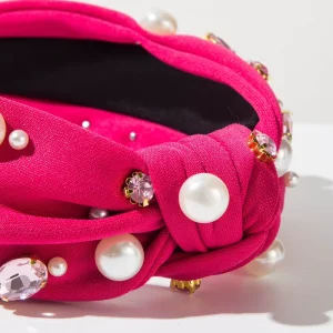 Customizable Pearl Rhinestone Knotted Headband Factory Direct Elegant Party & Bridal Women Hair Accessories